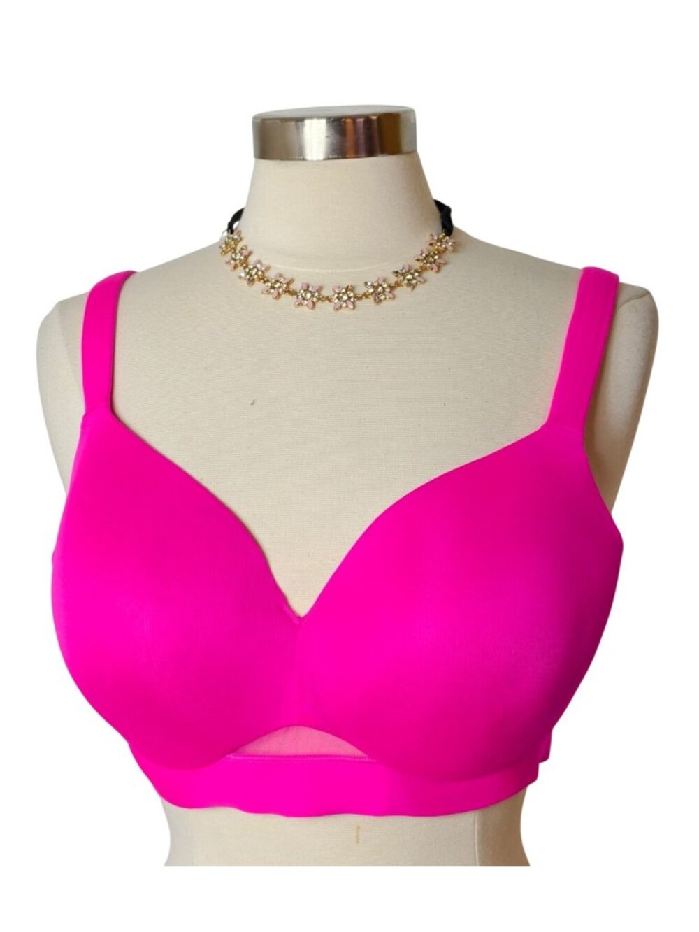 Cacique 40C Comfort Bliss Underwire Hot Pink Bra Lightly Lined Full Coverage